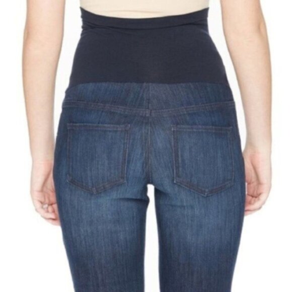 Oh Baby by Motherhood Maternity Womens Dark Wash Pockets Jean Capris Sz S New - Picture 4 of 9